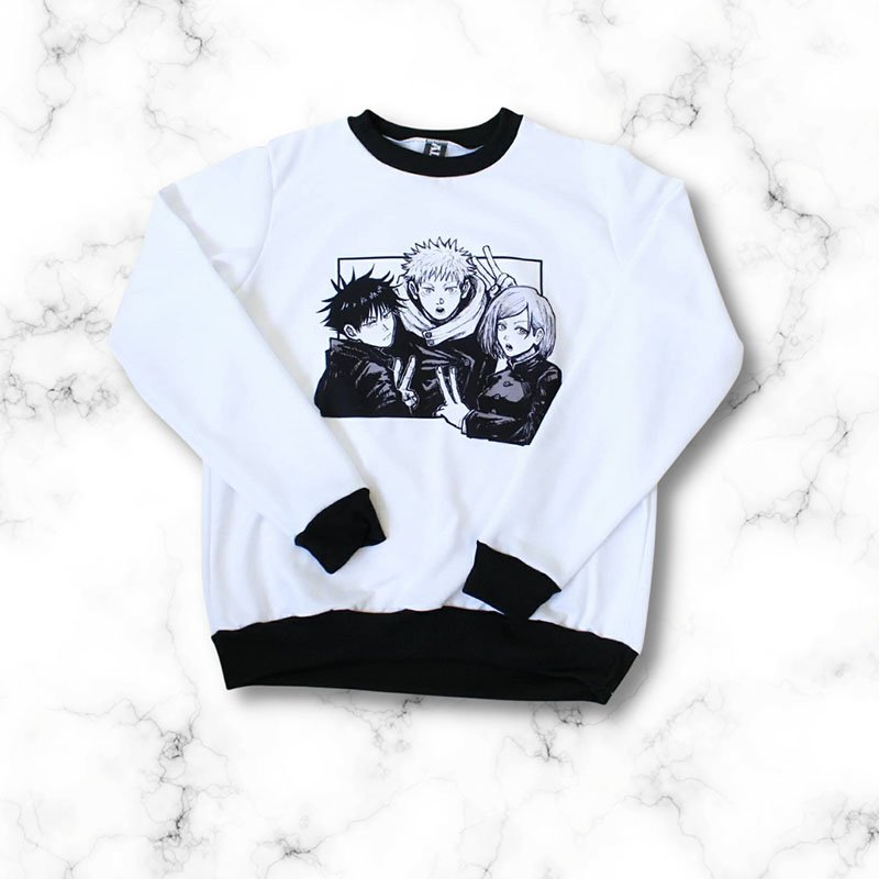 Buzo unisex basico blanco jujutsu kaisen